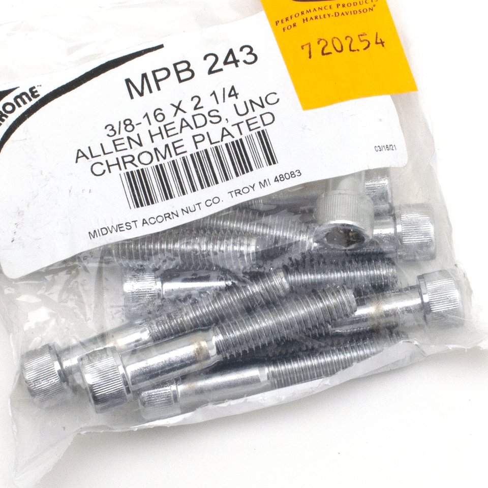 CHROME PLATED GRADE-8 ALLEN HEAD SOCKET SCREWS