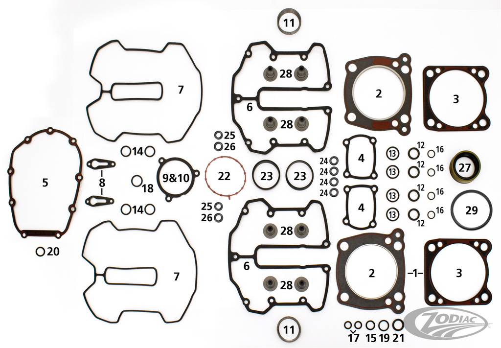 ENGINE GASKETS, SEALS AND O-RINGS FOR MILWAUKEE EIGHT