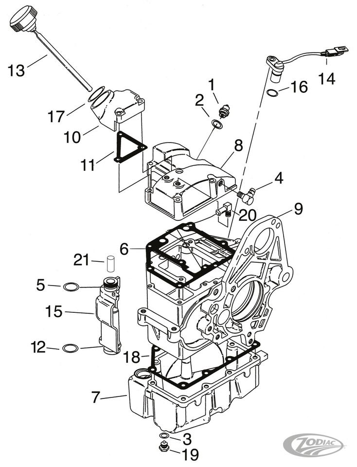 EVOLUTION DYNA 5-SPEED TRANSMISSION HOUSING AND PARTS