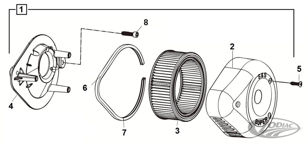 TEARDROP AIR CLEANER REPLACEMENT PARTS