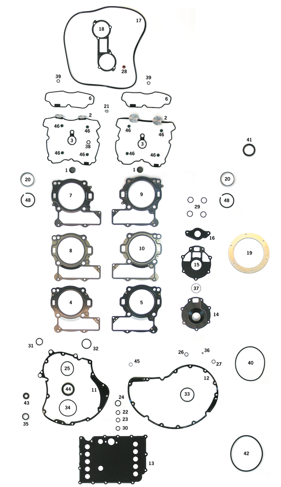 GASKET KITS, GASKETS, SEALS AND O-RINGS FOR V-ROD