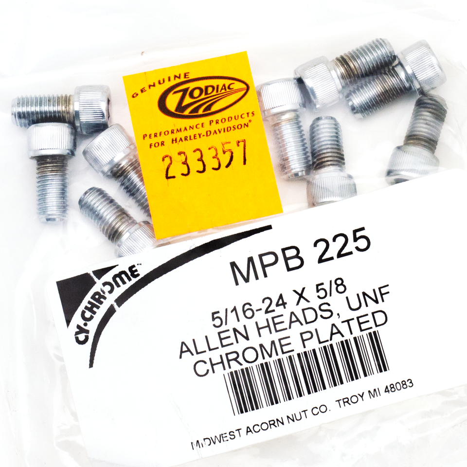 CHROME PLATED ALLEN HEAD SCREWS ASSORTMENT