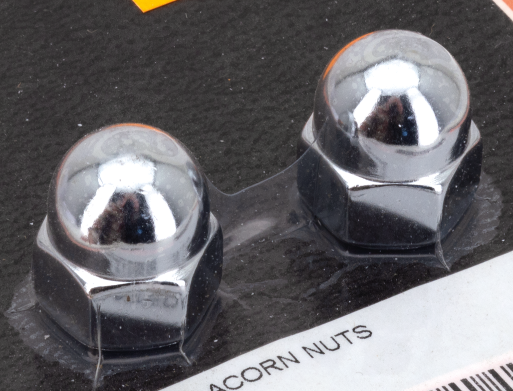 COLONY ROUND TOP CHROME ACORN NUTS