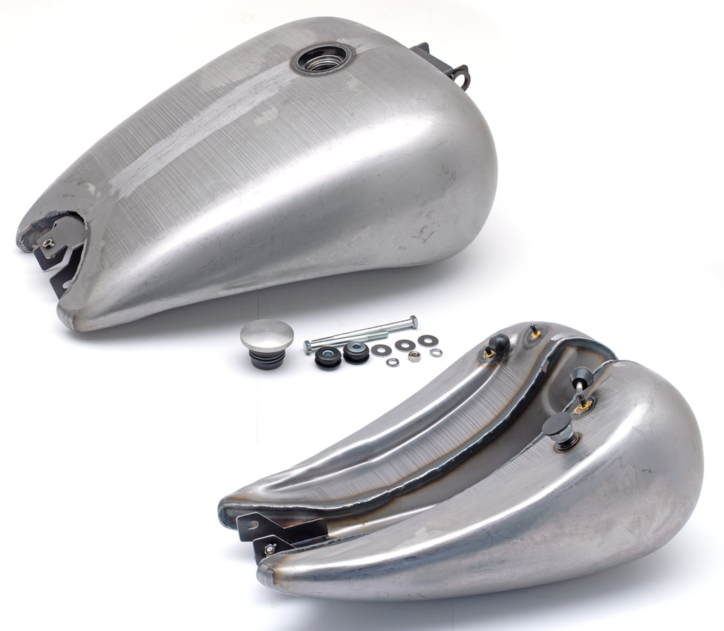 ONE PIECE 2" STRETCHED SMOOTH TOP STEEL GAS TANK FOR DYNA MODELS