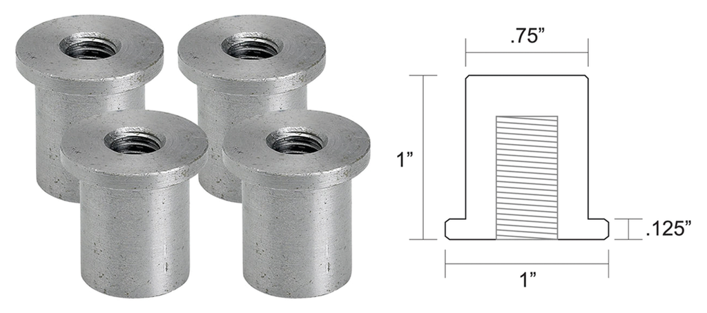 LOWBROW CUSTOMS WELD-IN TANK MOUNT AND FUEL VALVE BUNGS