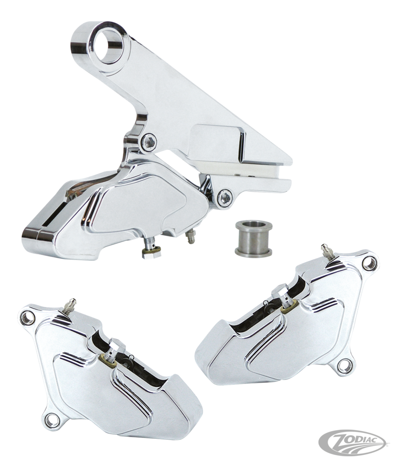 ZODIAC CHROME PLATED BILLET ALUMINUM CUSTOM STYLE BRAKE CALIPERS