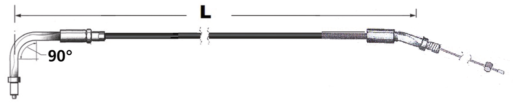 T17 - THROTTLE CABLES FOR USE WITH MIKUNI HS40 CARBURETOR AND 1996 TO PRESENT SNAP-IN STYLE THROTTLE GRIP