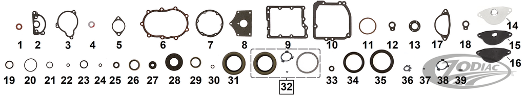 TRANSMISSION GASKET & SEALS FOR 1936-1986 4 SPEED BIG TWIN