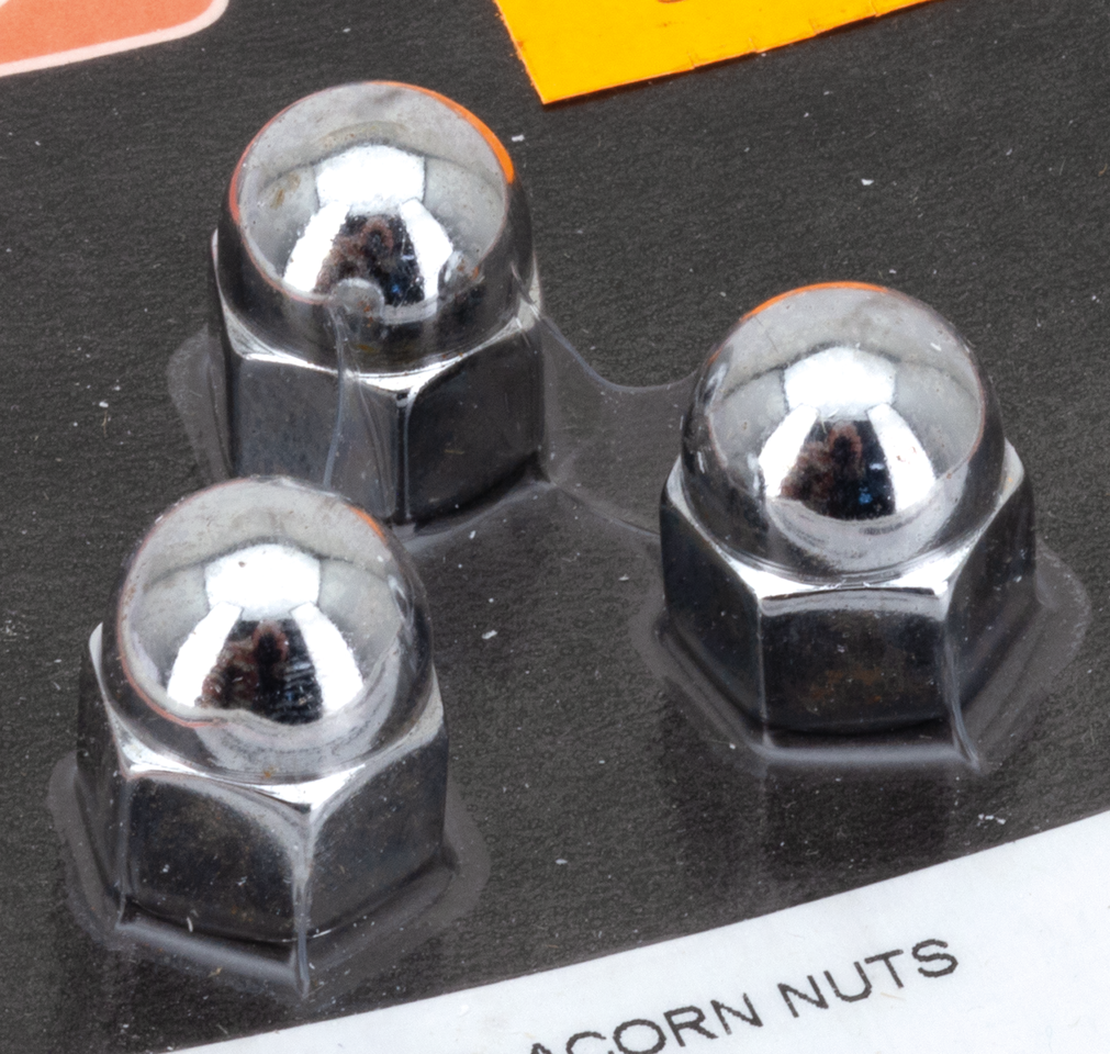 COLONY ROUND TOP CHROME ACORN NUTS