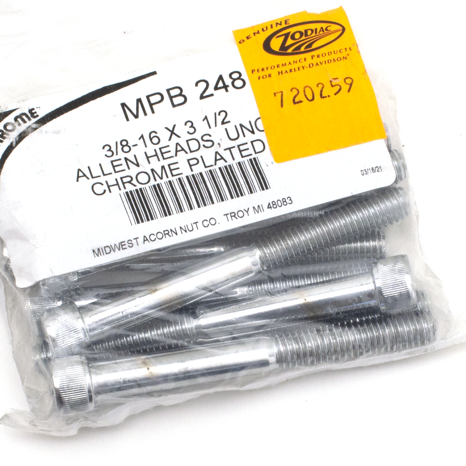 CHROME PLATED GRADE-8 ALLEN HEAD SOCKET SCREWS