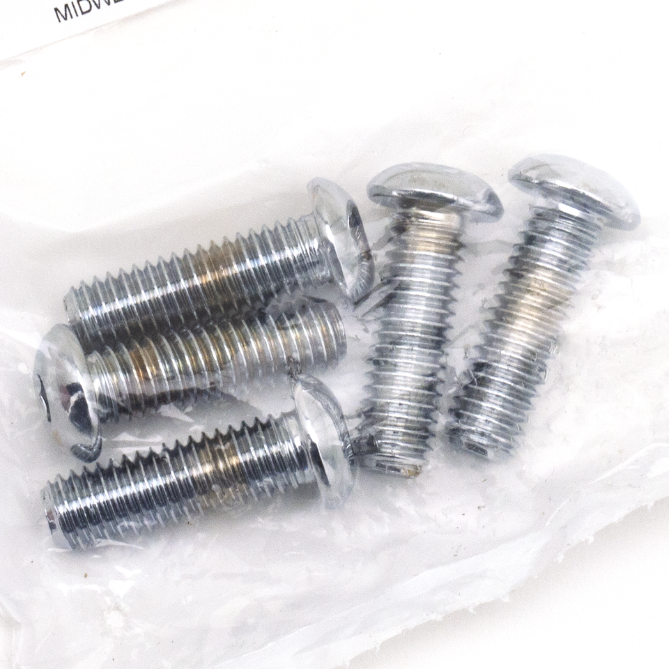 ASSORTMENT TRAY OF CHROME PLATED LARGER BUTTON HEAD ALLEN SCREWS