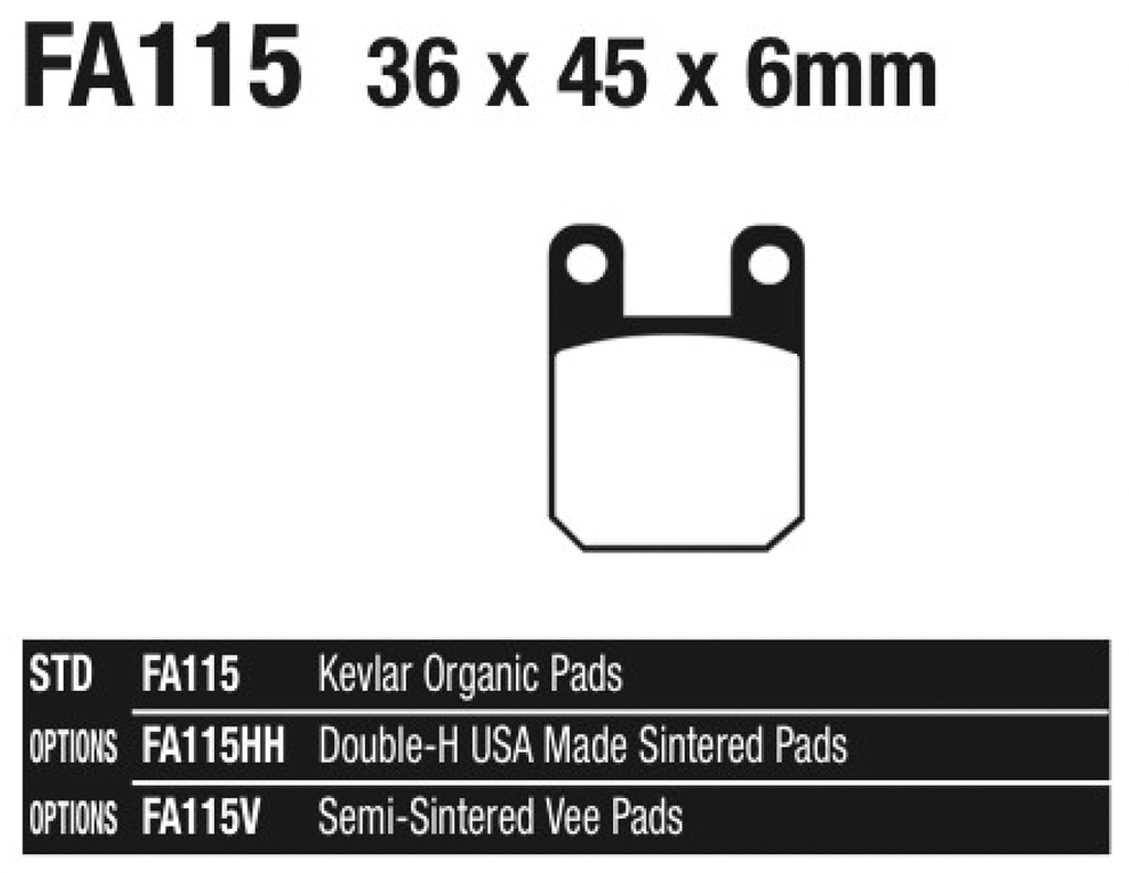 BRAKE PADS FOR AFTER MARKET CALIPERS