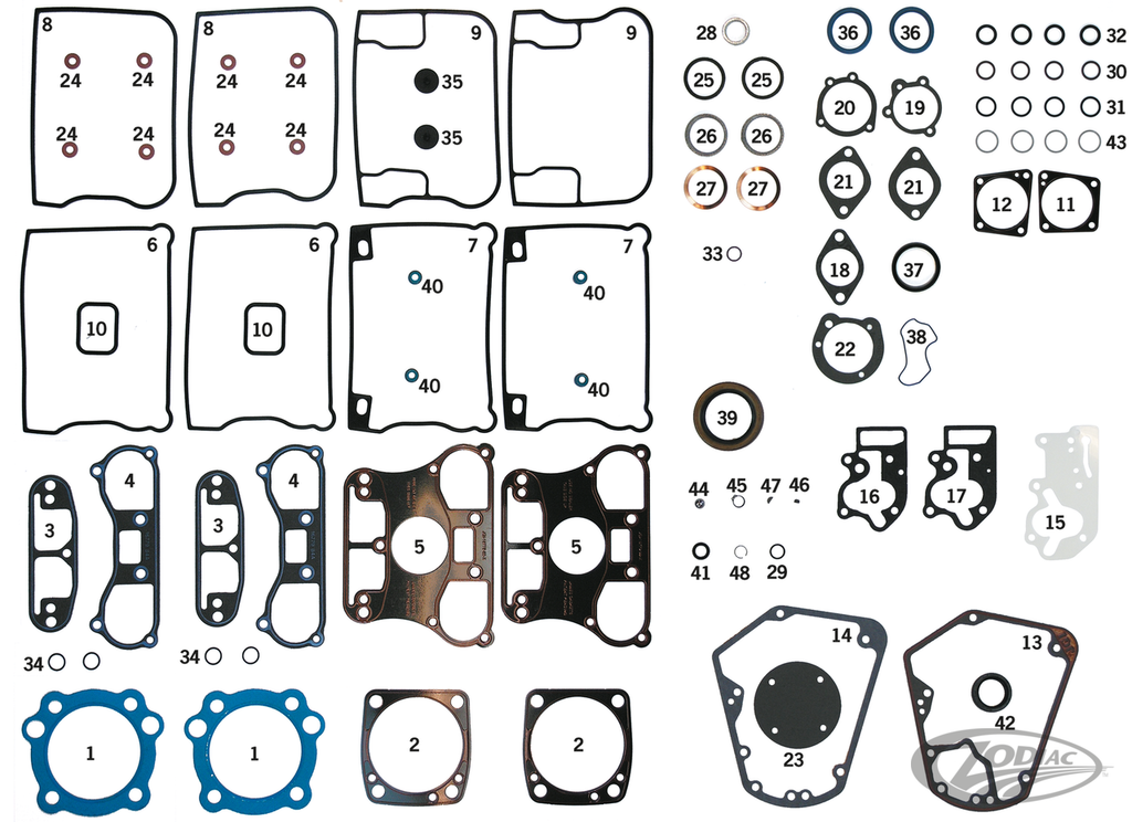 INDIVIDUAL GASKETS, O-RINGS AND SEALS FOR 1984-2000 EVO BIG TWIN