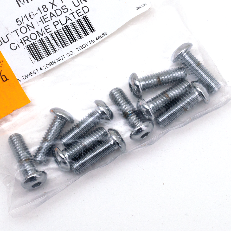 CHROME PLATED BUTTON HEAD ALLEN SCREWS ASSORTMENT