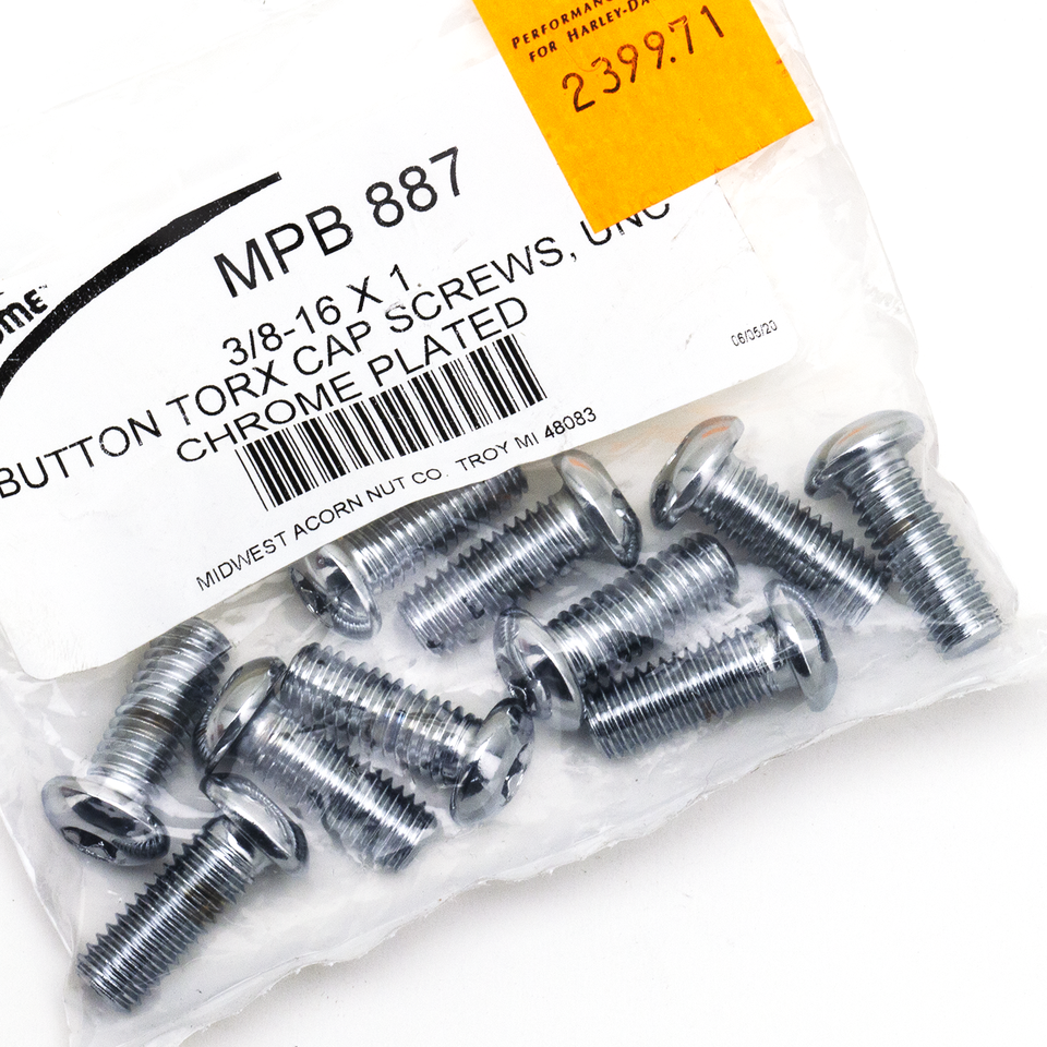 CHROME PLATED BUTTON HEAD TORX SCREW ASSORTMENT