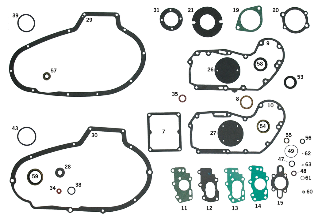 GASKETS, O-RINGS & SEALS FOR 1972-1985 IRONHEAD SPORTSTER