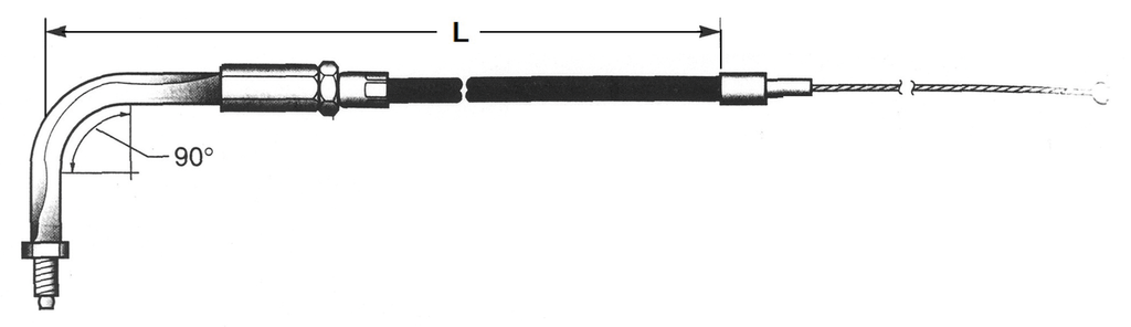 T01 - THROTTLE CABLE 1971-1980 BIG TWIN & 1970-1980 SPORTSTER