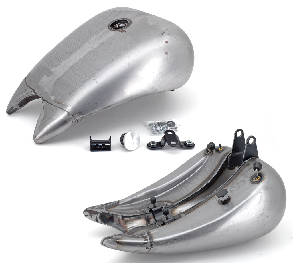 ONE PIECE 4" STRETCHED STEEL SMOOTH TOP GAS TANK FOR SOFTAILS