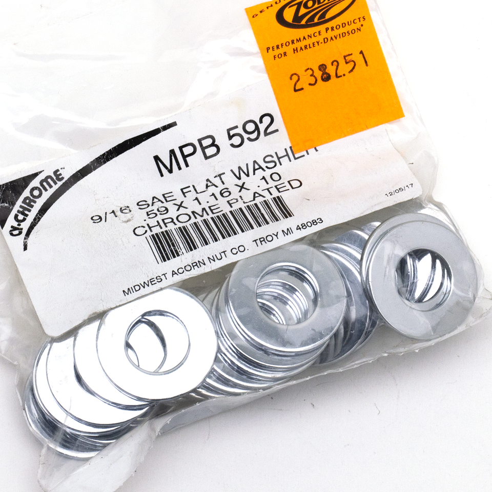 CHROME PLATED FLAT WASHERS ASSORTMENT