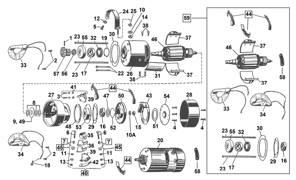 3-BRUSH "32E" & "52E" GENERATOR PARTS FOR MODELS 1932-1957