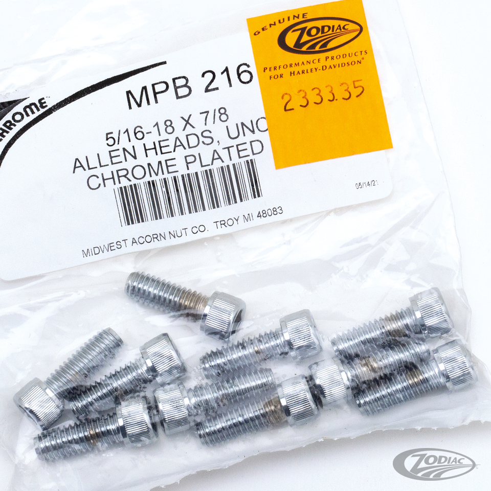 CHROME PLATED ALLEN HEAD SCREWS ASSORTMENT