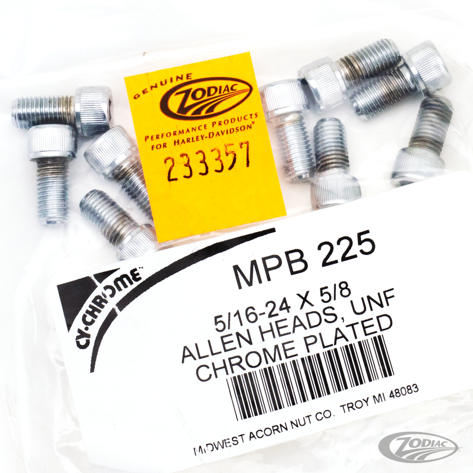 CHROME PLATED ALLEN HEAD SCREWS ASSORTMENT