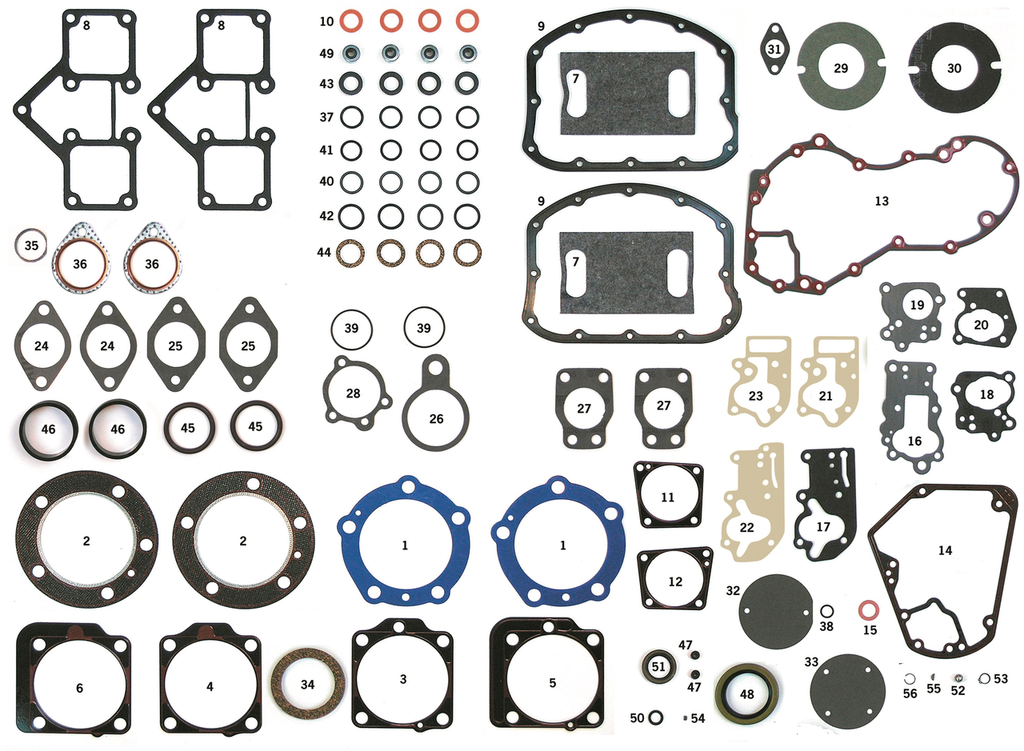 INDIVIDUAL GASKETS, O-RINGS AND SEALS FOR PANHEAD & SHOVELHEAD