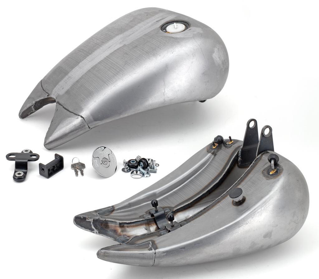 ONE PIECE 4" STRETCHED STEEL SMOOTH TOP GAS TANK FOR SOFTAILS