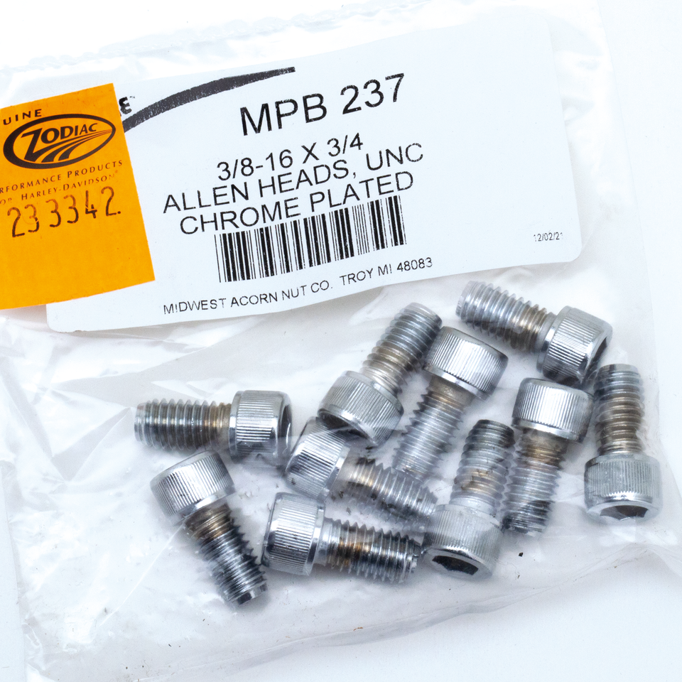 CHROME PLATED ALLEN HEAD SCREWS ASSORTMENT