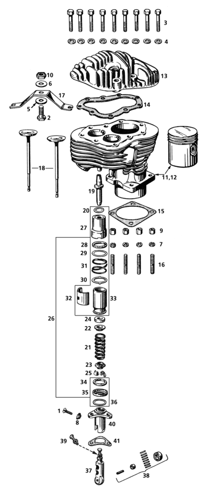 CYLINDERS & VALVES FOR FLATHEAD BIG TWIN MODELS