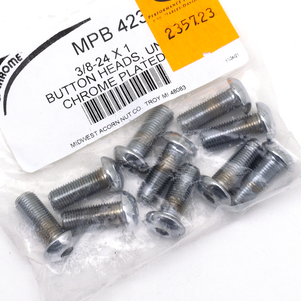 CHROME PLATED BUTTON HEAD ALLEN SCREWS ASSORTMENT