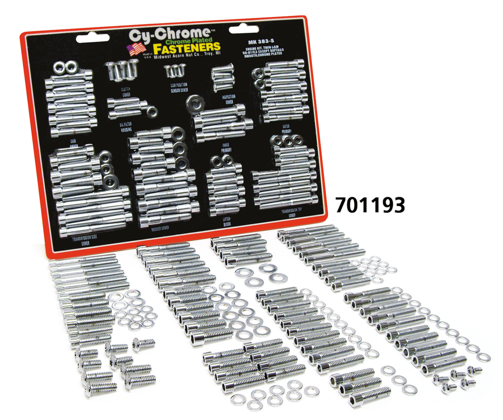 CHROME DRIVETRAIN SCREW KITS