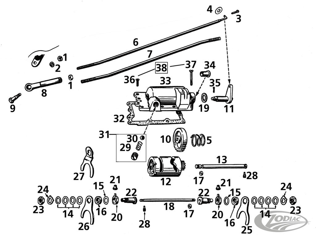 BIG TWIN HAND SHIFTER PARTS