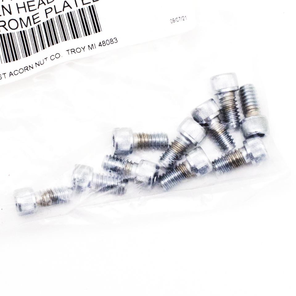 CHROME PLATED GRADE-8 ALLEN HEAD SOCKET SCREWS