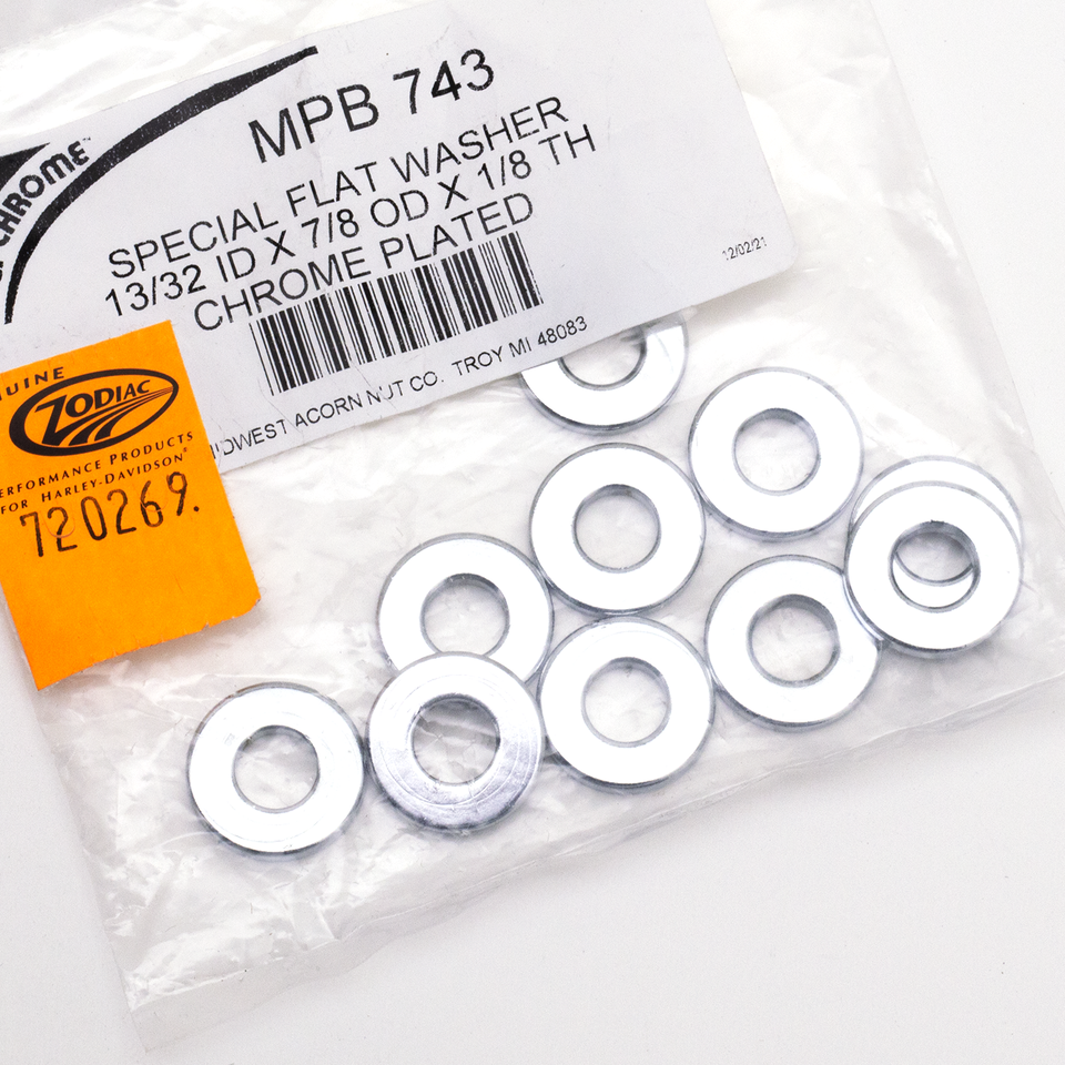 SPECIAL SIZE CHROME-PLATED FLAT WASHERS