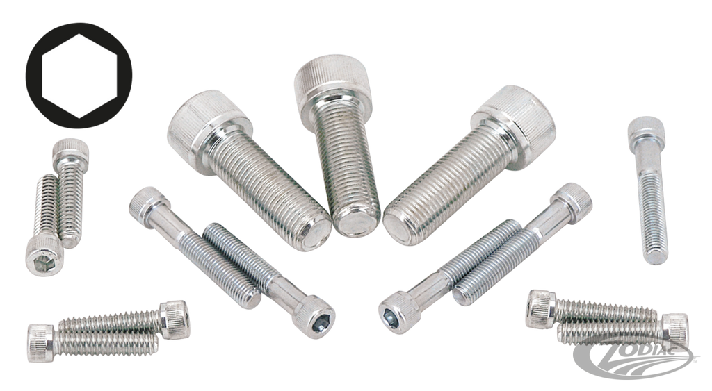 CHROME PLATED GRADE-8 ALLEN HEAD SOCKET SCREWS