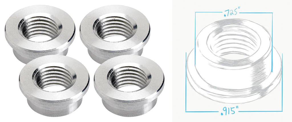 LOWBROW CUSTOMS WELD-IN TANK MOUNT AND FUEL VALVE BUNGS