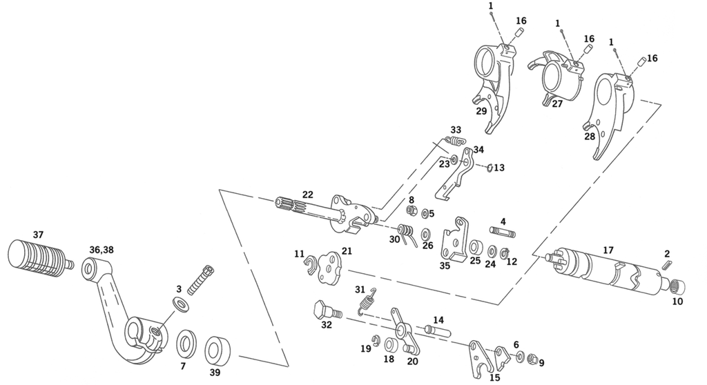 SHIFTER PARTS FOR 1991-2003 SPORTSTER