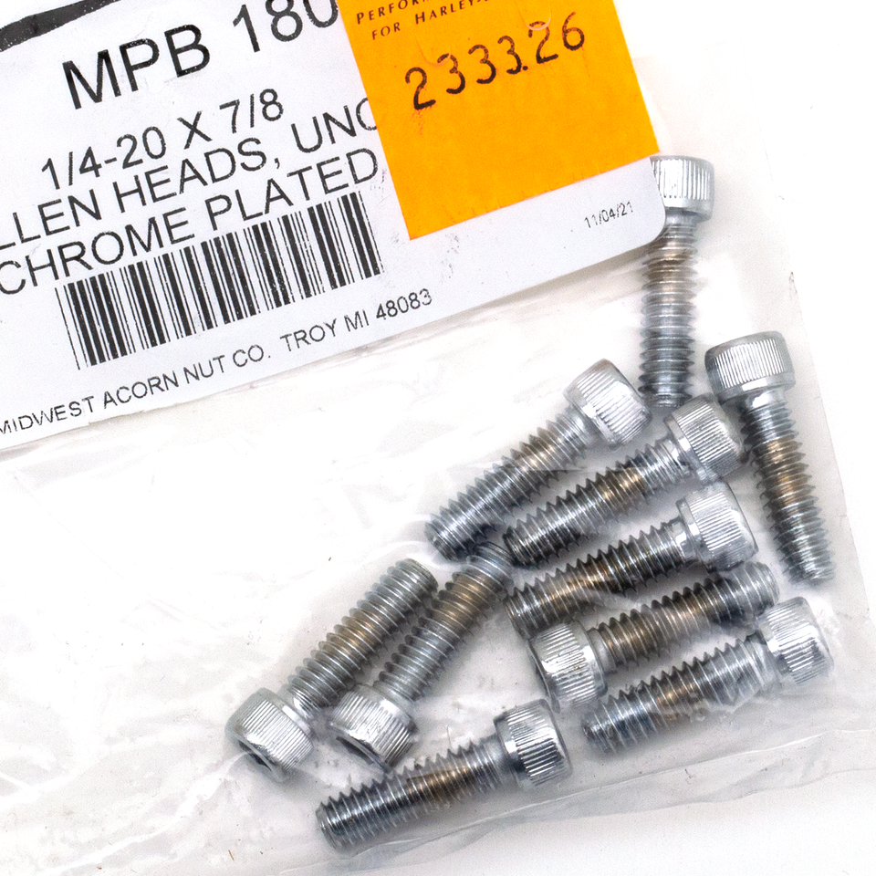 CHROME PLATED ALLEN HEAD SCREWS ASSORTMENT