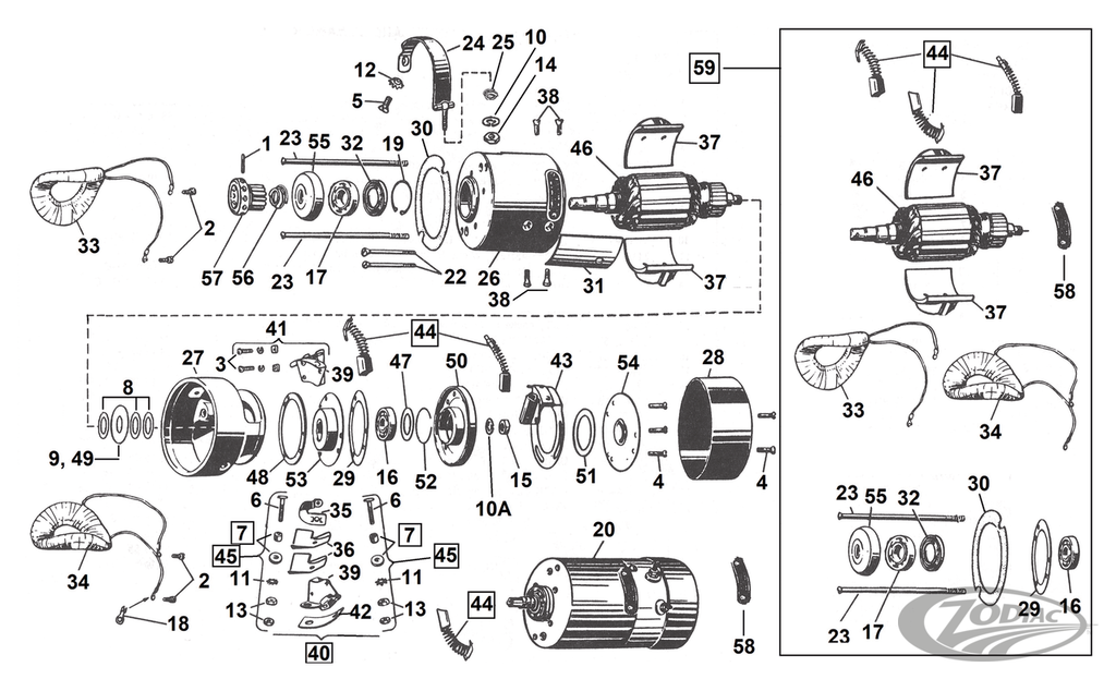 3-BRUSH "32E" & "52E" GENERATOR PARTS FOR MODELS 1932-1957