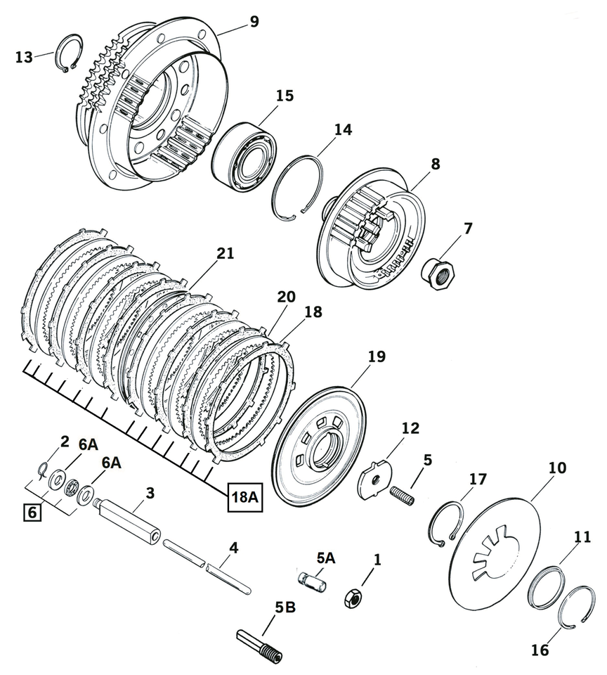 CLUTCH PARTS FOR 1990-1997 BIG TWIN