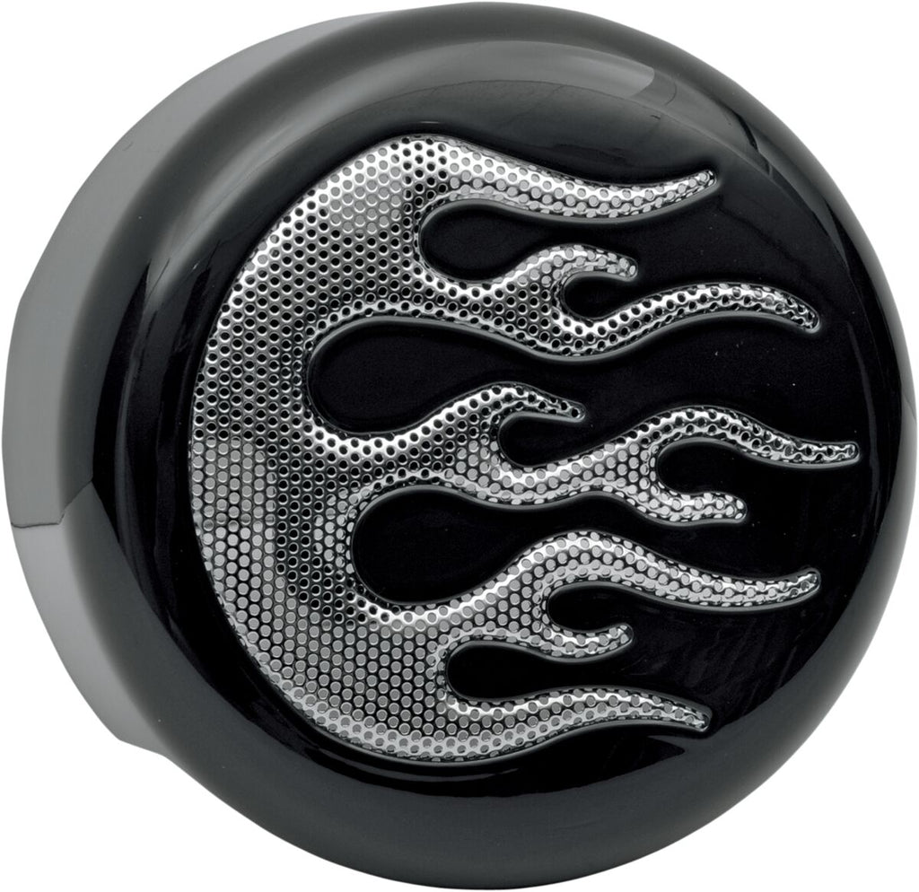 COVER HORN BLK/CHR FLAME