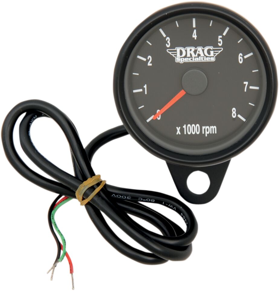 TACH BLK 2.4" BLK W/LED