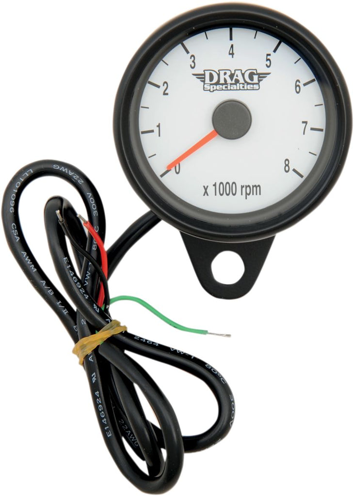 TACH BLK 2.4" WHT W/LED