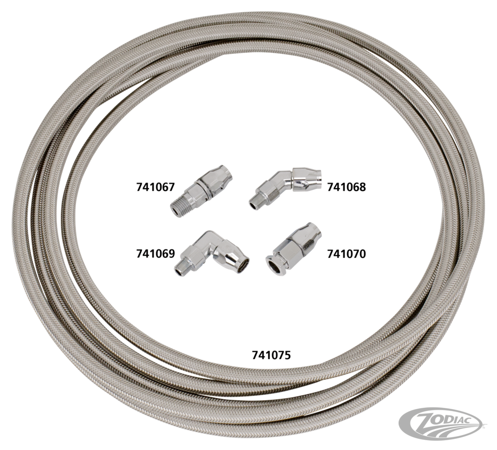 GOODRIDGE TEFLON OIL LINE WITH STAINLESS STEEL BRAIDED COVER