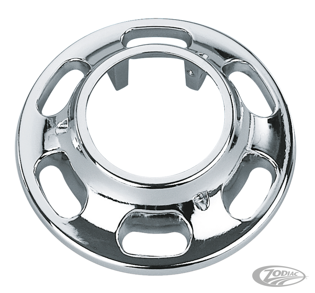 CHROME-PLATED SLOTTED WHEEL HUB COVER