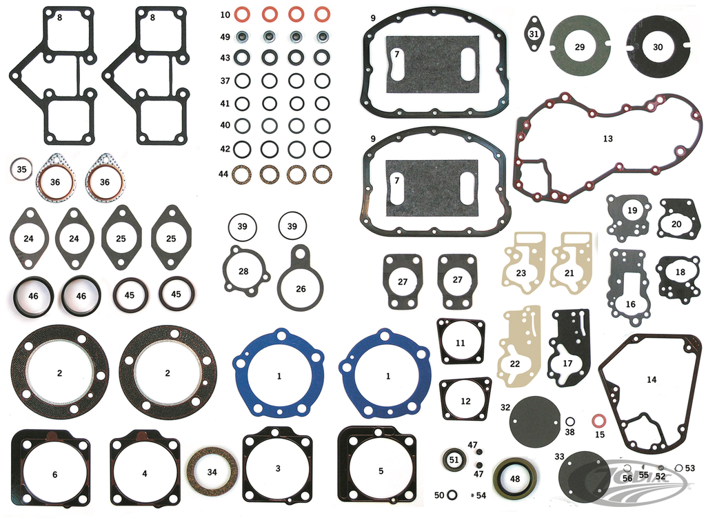 INDIVIDUAL GASKETS, O-RINGS AND SEALS FOR 1948-1965 PANHEAD AND 1966-1984 SHOVELHEAD