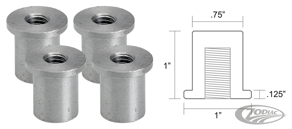 LOWBROW CUSTOMS WELD-IN TANK MOUNT AND FUEL VALVE BUNGS