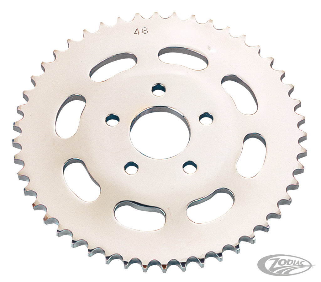 CHROME PLATED REAR SPROCKET WITH OVAL CUTOUTS