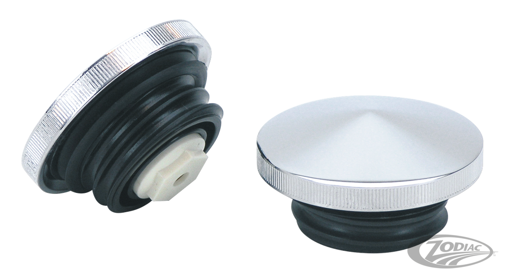 CHROME POINTED SCREW-IN GAS CAP